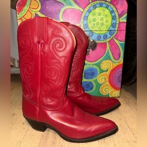 Tony Lama Red Heeled Western Boots